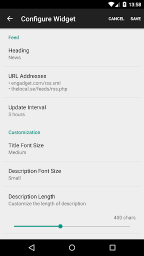 RSS Widget - عکس برنامه موبایلی اندروید