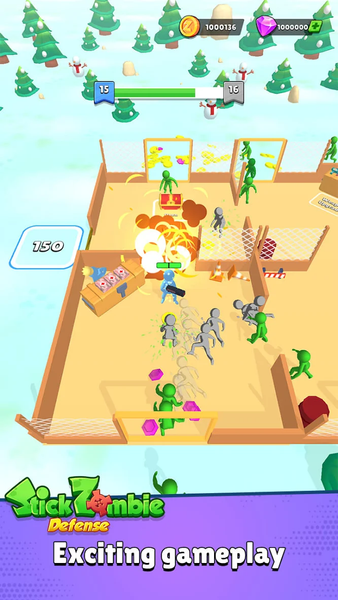 Stick Zombie Defense - Gameplay image of android game