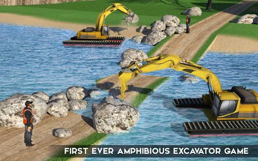 Amphibious Excavator Construction Crane Simulator - عکس بازی موبایلی اندروید