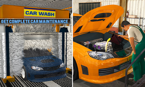 Smart Car Wash Service: Gas Station Car Paint Shop - Gameplay image of android game