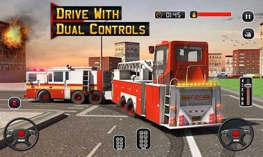 Fire Engine Truck Driving Sim - Gameplay image of android game