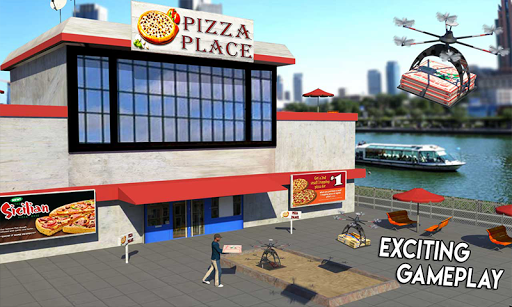 Flying Drone Pizza Delivery 3D - Image screenshot of android app