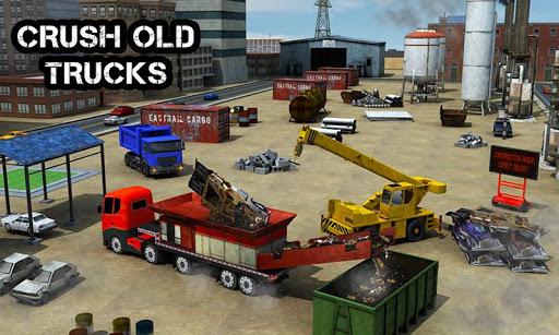 Wrecked Truck Crusher Crane 3D - Gameplay image of android game