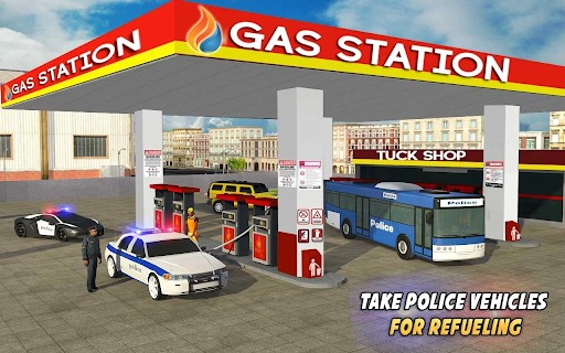 Gas Station Police Car Parking - عکس بازی موبایلی اندروید