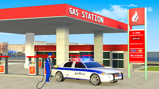 Gas Station Police Car Parking - عکس بازی موبایلی اندروید