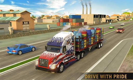 Euro Transporter Truck Games - Gameplay image of android game