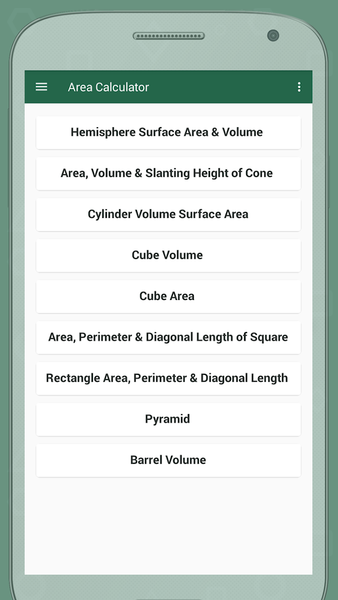 Area Calculator - Image screenshot of android app
