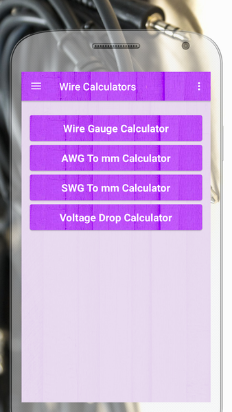 Electric wire calculator - Image screenshot of android app