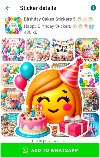 Happy Birthday Stickers - عکس برنامه موبایلی اندروید