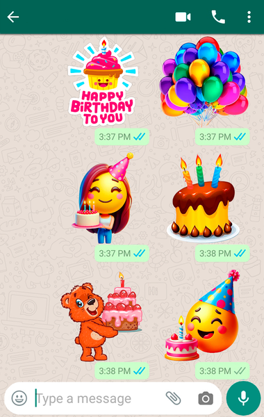 Happy Birthday Stickers - عکس برنامه موبایلی اندروید
