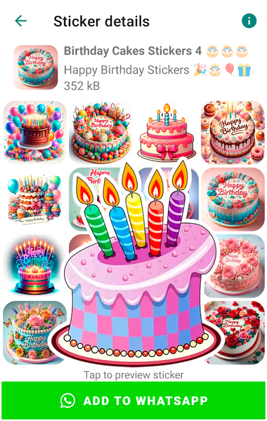Happy Birthday Stickers - عکس برنامه موبایلی اندروید