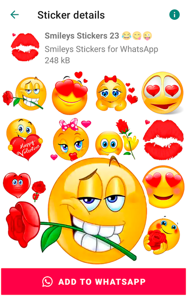 Smiley Stickers for WhatsApp - عکس برنامه موبایلی اندروید