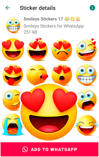 Smiley Stickers for WhatsApp - عکس برنامه موبایلی اندروید