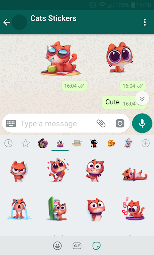 New WAStickerApps 😻 Cat Stickers For Chat - عکس برنامه موبایلی اندروید
