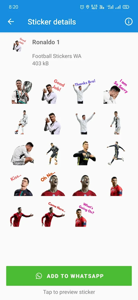 WASticker - Football Stickers - Image screenshot of android app