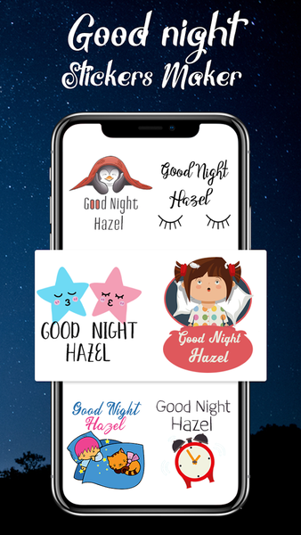 Good Night Stickers - Image screenshot of android app