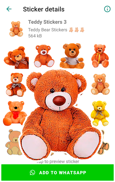 Teddy Bear Stickers - عکس برنامه موبایلی اندروید