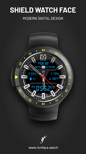 Shield Watch Face - Image screenshot of android app