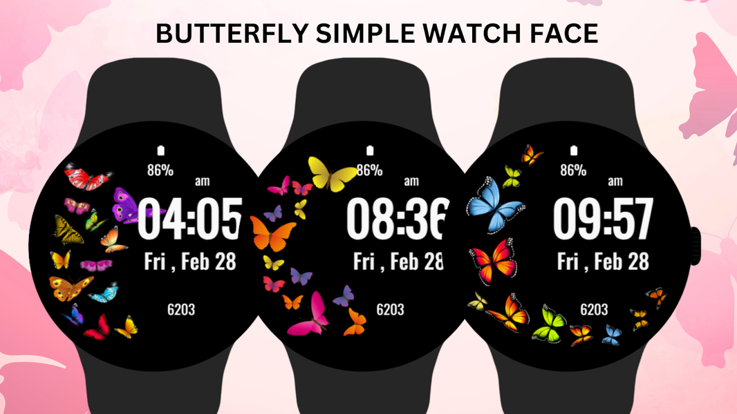 Butterfly Simple Watch Face - عکس برنامه موبایلی اندروید