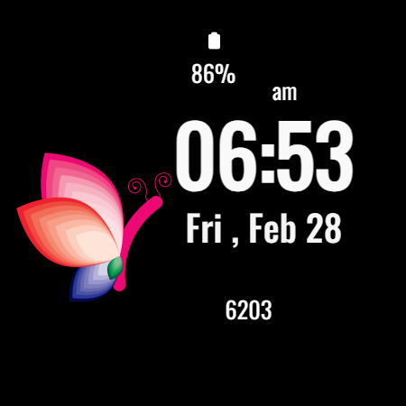Butterfly Simple Watch Face - عکس برنامه موبایلی اندروید