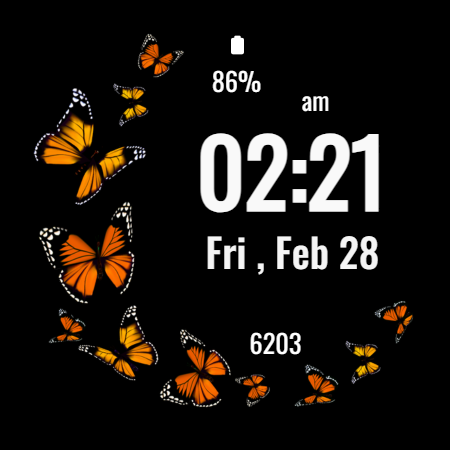 Butterfly Simple Watch Face - عکس برنامه موبایلی اندروید