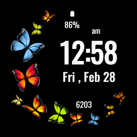 Butterfly Simple Watch Face - عکس برنامه موبایلی اندروید