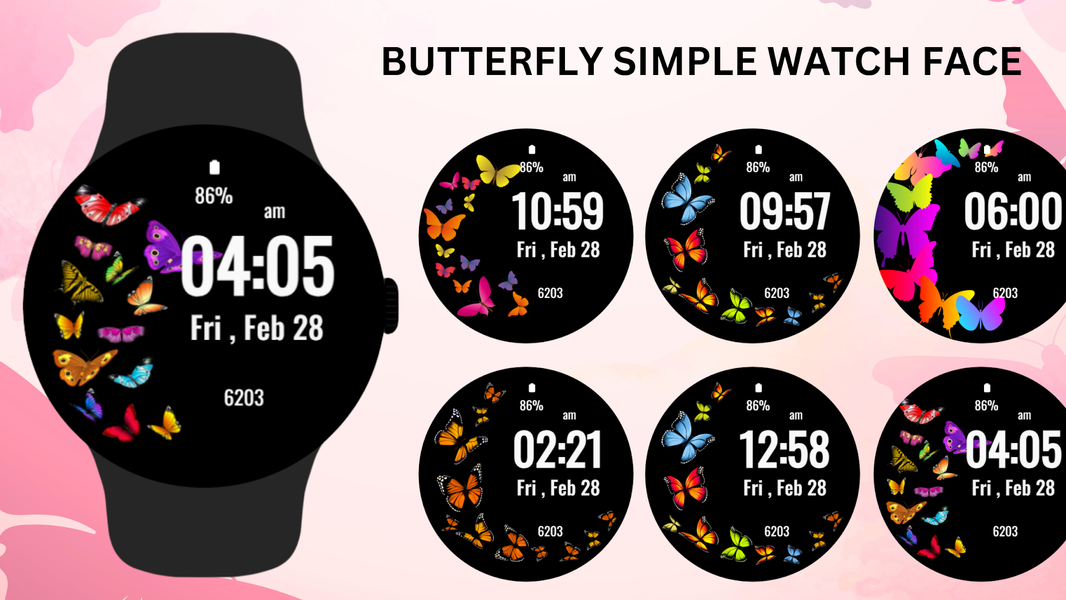Butterfly Simple Watch Face - عکس برنامه موبایلی اندروید
