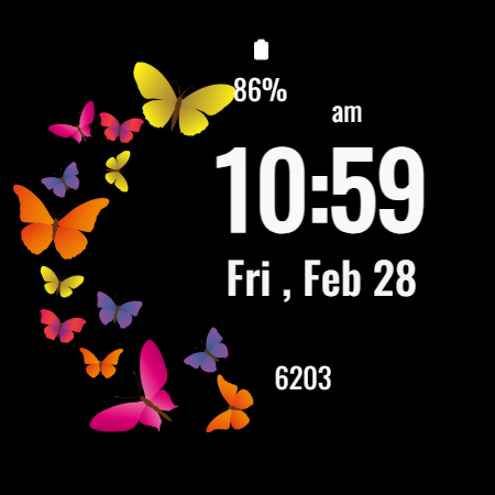 Butterfly Simple Watch Face - عکس برنامه موبایلی اندروید