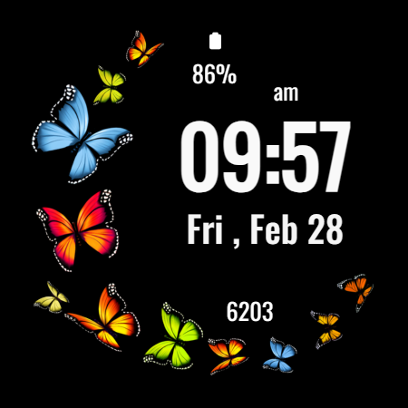 Butterfly Simple Watch Face - عکس برنامه موبایلی اندروید