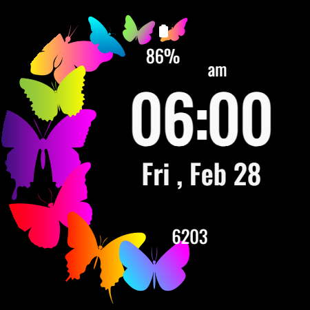 Butterfly Simple Watch Face - عکس برنامه موبایلی اندروید