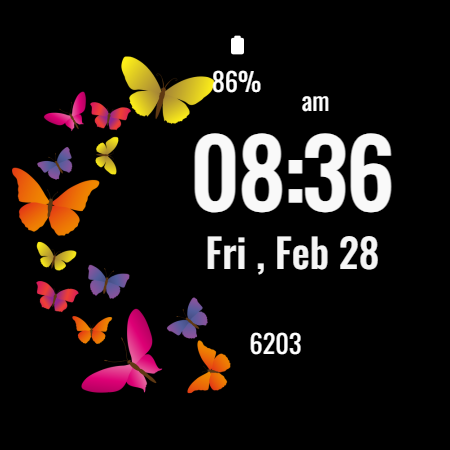 Butterfly Simple Watch Face - عکس برنامه موبایلی اندروید