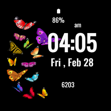 Butterfly Simple Watch Face - عکس برنامه موبایلی اندروید