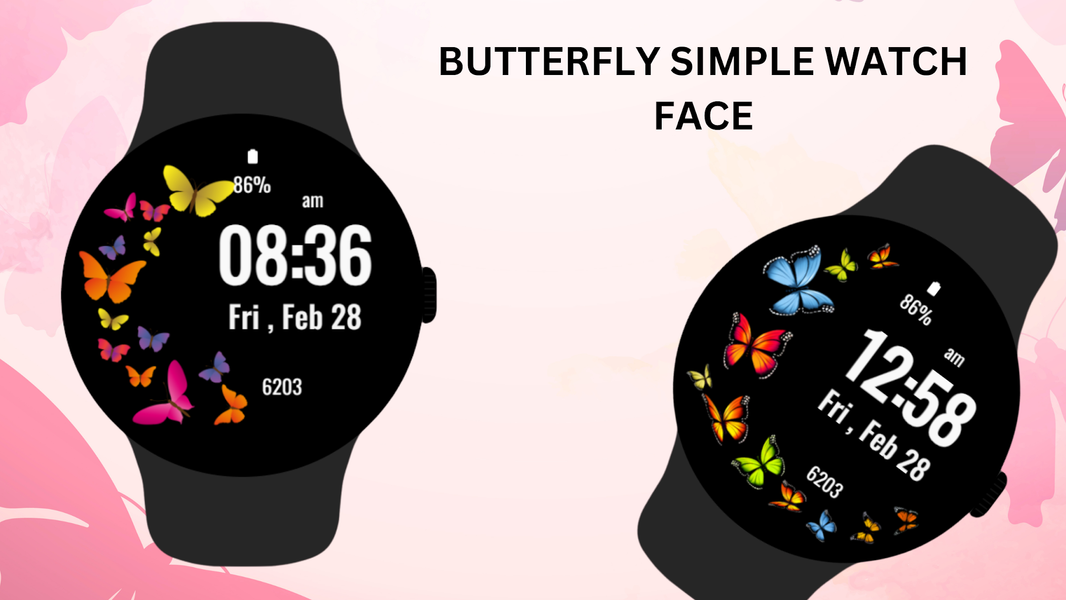 Butterfly Simple Watch Face - عکس برنامه موبایلی اندروید