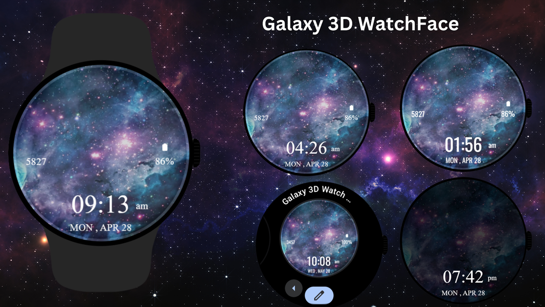 Galaxy ۳D Watch Face - عکس برنامه موبایلی اندروید