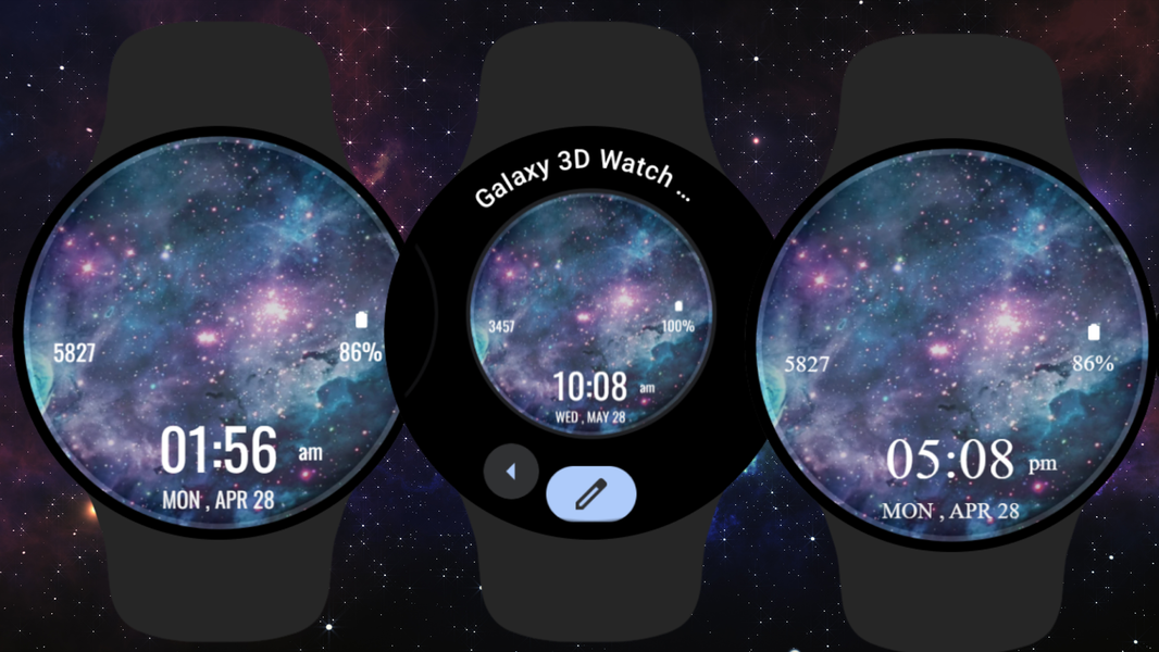 Galaxy ۳D Watch Face - عکس برنامه موبایلی اندروید