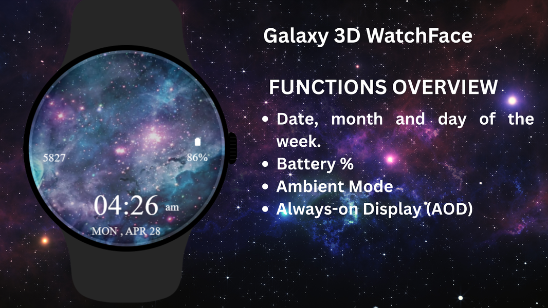 Galaxy ۳D Watch Face - عکس برنامه موبایلی اندروید