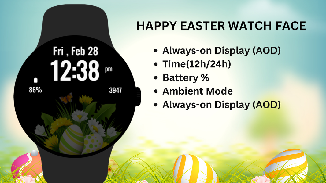 Happy Easter Watch Face - عکس برنامه موبایلی اندروید