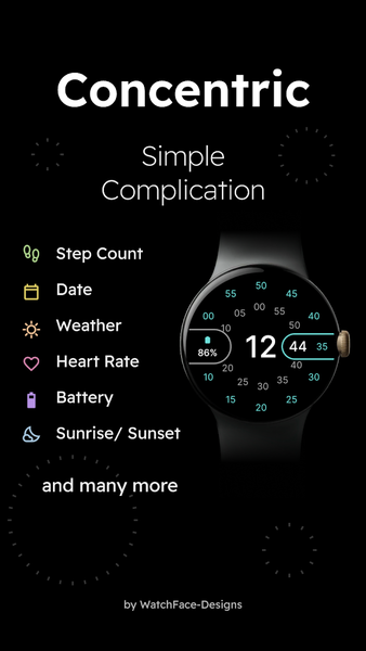Concentric - Pixel Watch Face - عکس برنامه موبایلی اندروید