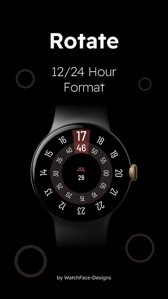 Rotate - Digital Watch Face - Image screenshot of android app
