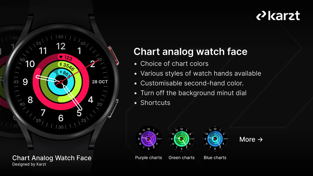 Chart Analog Watch face - Image screenshot of android app