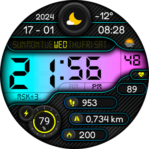Digital Xl40 watch face - Image screenshot of android app