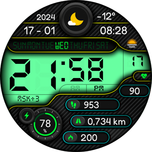 Digital Xl40 watch face - Image screenshot of android app