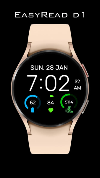 Watch Face Digital EasyRead D1 - Image screenshot of android app