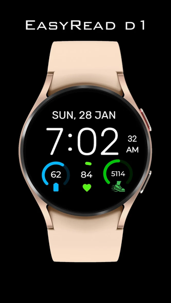 Watch Face Digital EasyRead D1 - عکس برنامه موبایلی اندروید