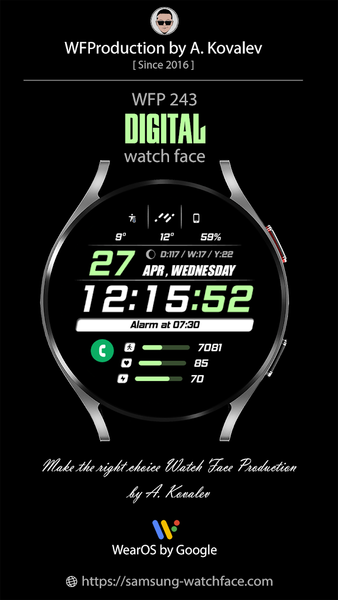 WFP 243 Sporty watch face - عکس برنامه موبایلی اندروید