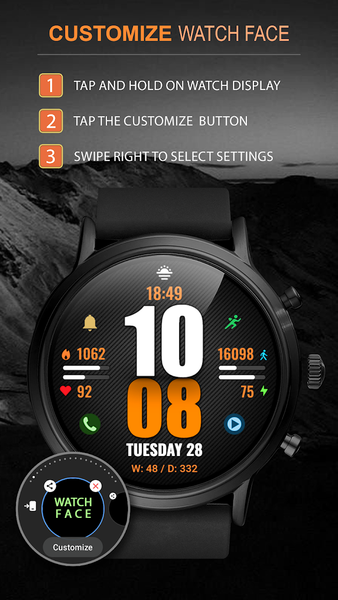 WFP 244 Sports watch face - Image screenshot of android app