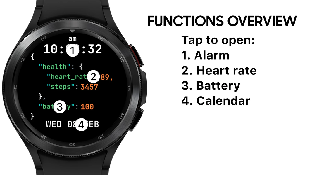 AZ۲۶۱ Json Code Watch Face - عکس برنامه موبایلی اندروید