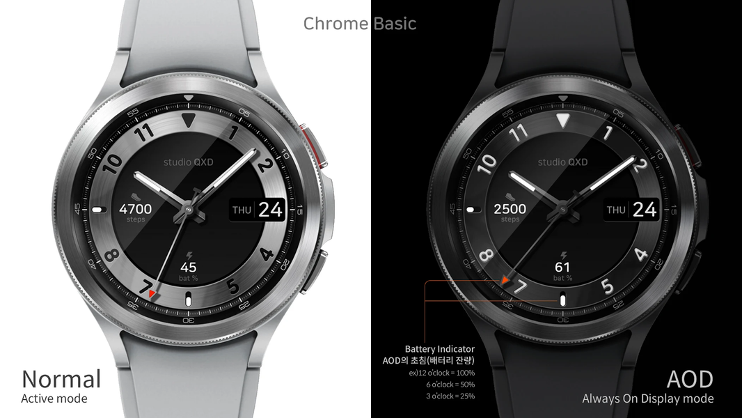 Chrome Basic Watch Face - Image screenshot of android app