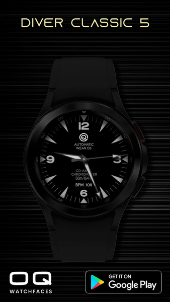 Diver ۵ Black For Wear OS ۴ - عکس برنامه موبایلی اندروید