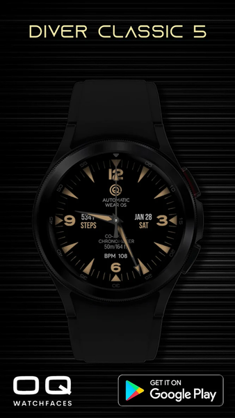 Diver ۵ Black For Wear OS ۴ - عکس برنامه موبایلی اندروید